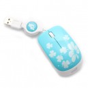 USB Optical Mouse ATAKE (AME6-1003) Blue/White (เก็บสาย)