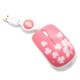 USB Optical Mouse ATAKE (AME6-1003) Pink/White (เก็บสาย)