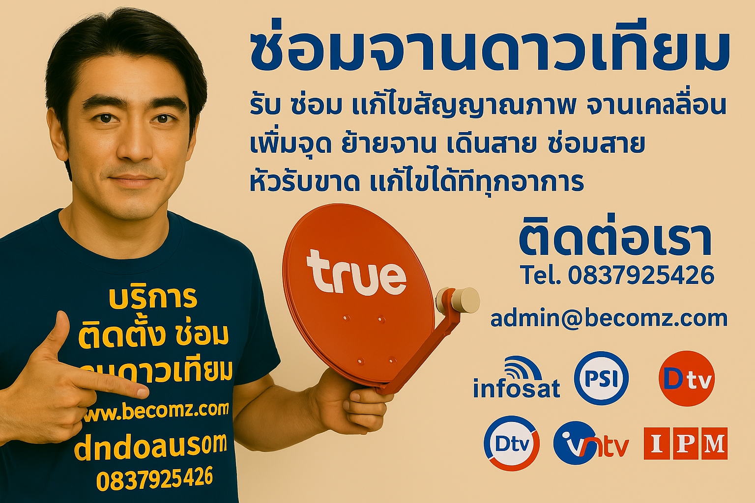 บริการจาน ติดตั้ง ซ้อม แก่ไข ดาวเทียม