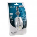 USB Optical Mouse OKER ( MS-1650U) White/Silver (เก็บสาย)